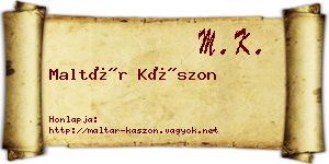 Maltár Kászon névjegykártya